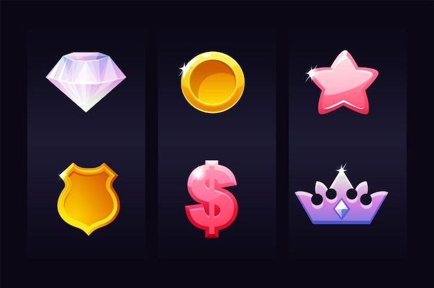 Vector set icons for game