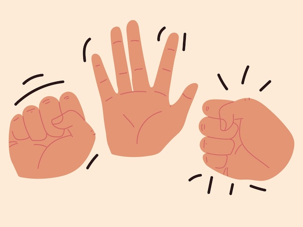 Vector set icons hands