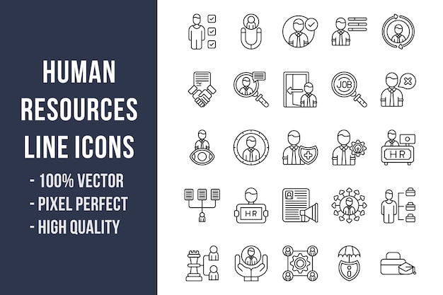 A set of icons for the human resources and icons.