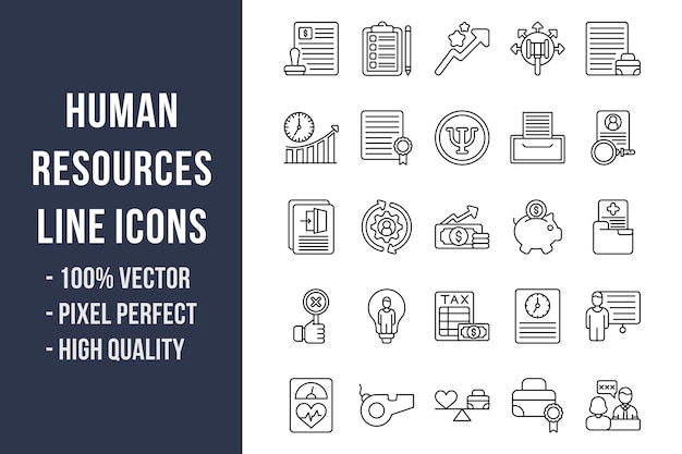 A set of icons for the human resources and symbols.