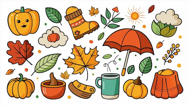 Vector a set of icons including autumn autumn autumn and autumn