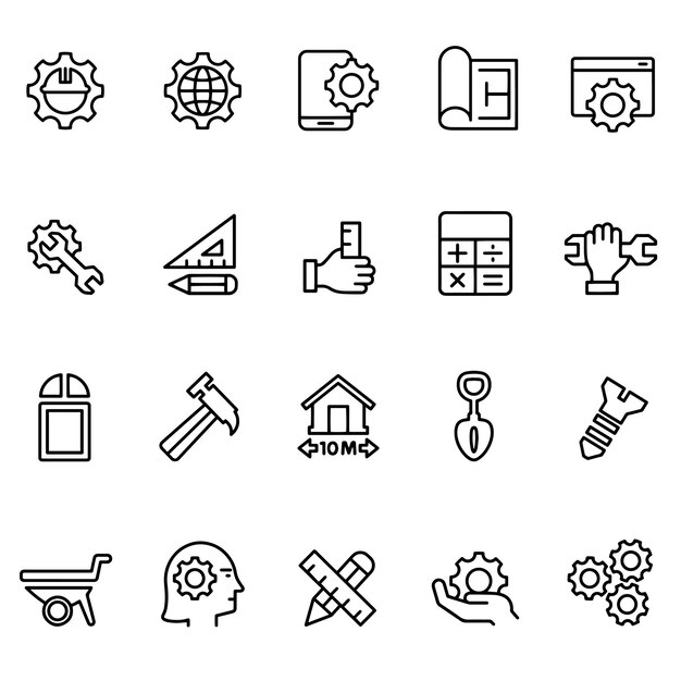 Vector a set of icons including a building and a building with a sign that says science