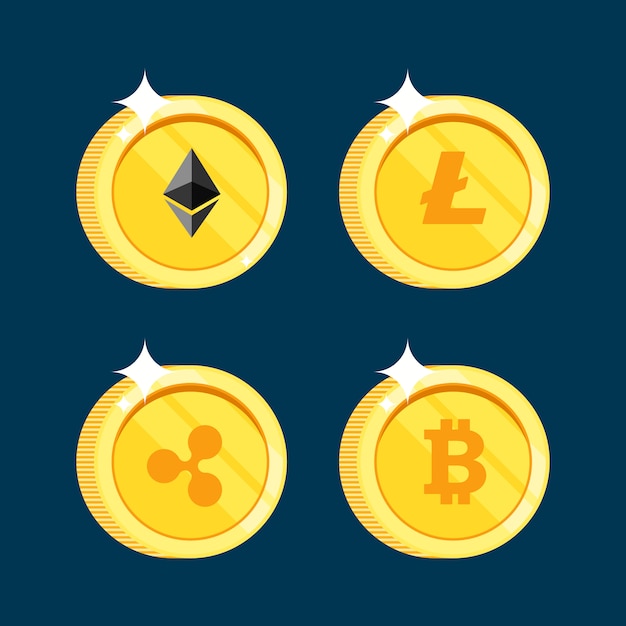 Vector set of icons litecoin