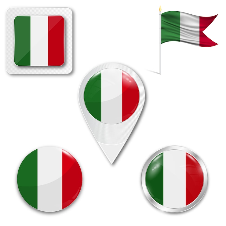 Vector イタリアの国旗を設定アイコン