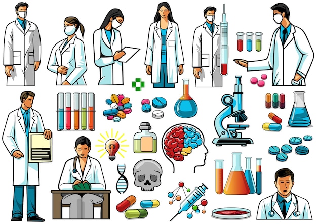 Set di icone per la farmacia e la farmacia