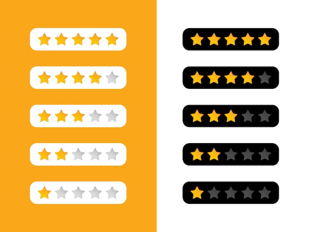 Vector a set of icons for a rating and a star rating.