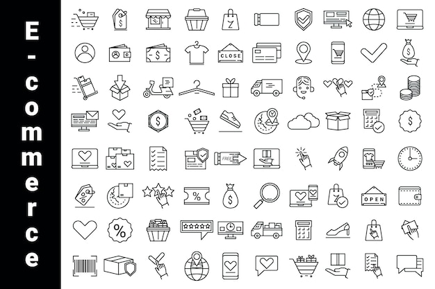 Vector a set of icons for shopping and business