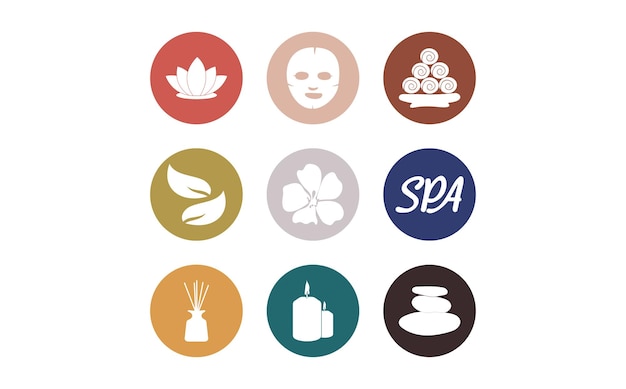 A set of icons for spa, spa, and spa