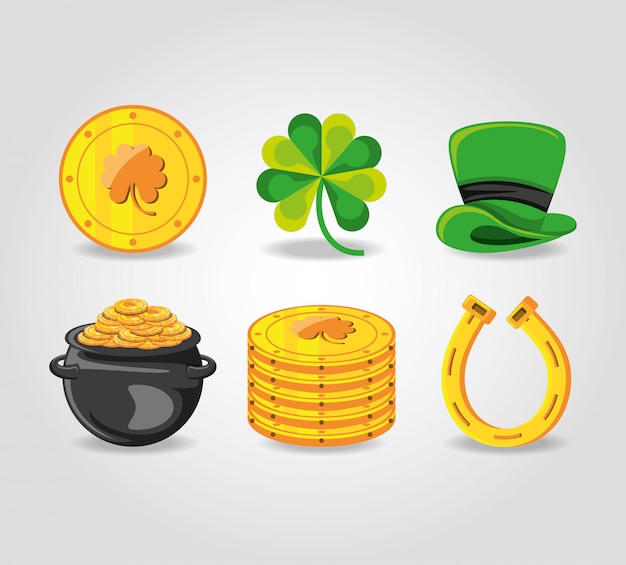 Vector set icons of st patrick day