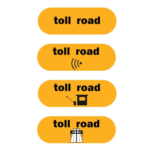 有料道路をテーマにしたアイコンのセット