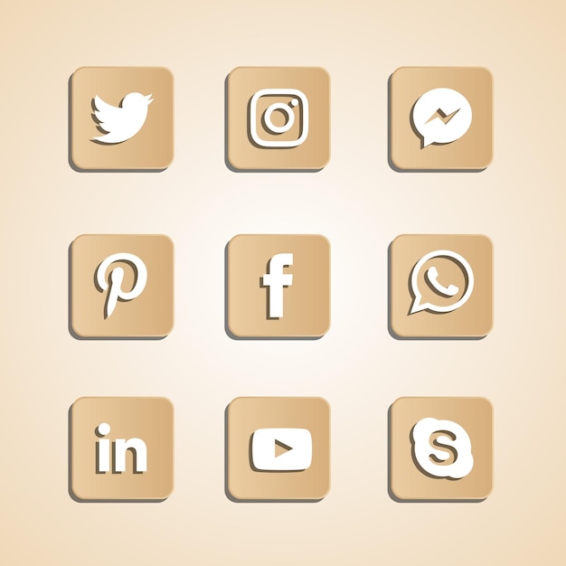 Set of icons in vintage version