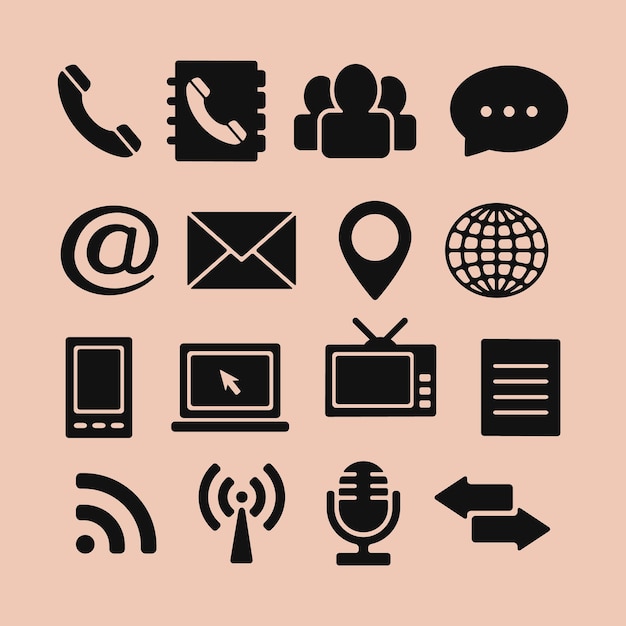 Vector set of icons for web and mobile