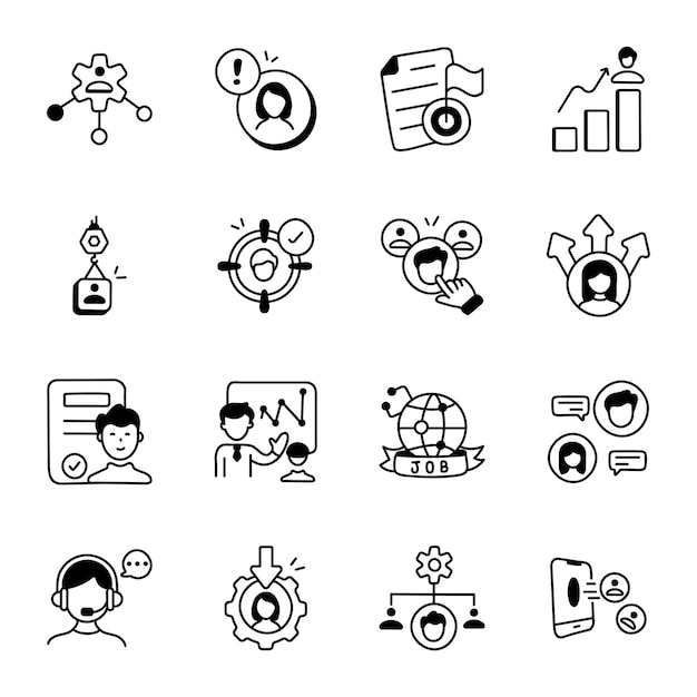 Vector a set of icons for a web page that says'help '