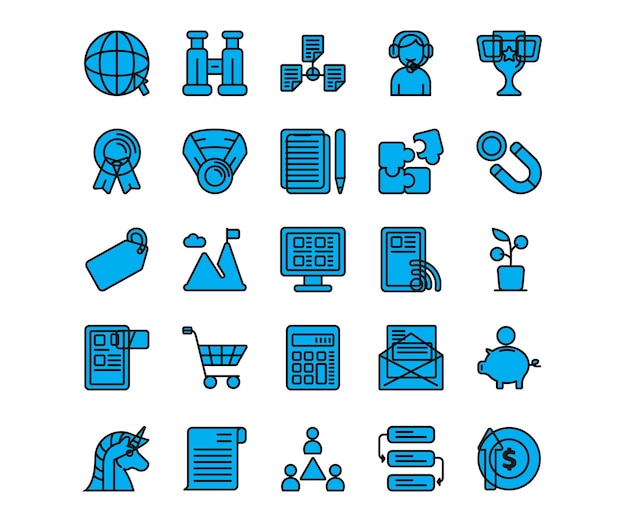 Vector set of icons for web