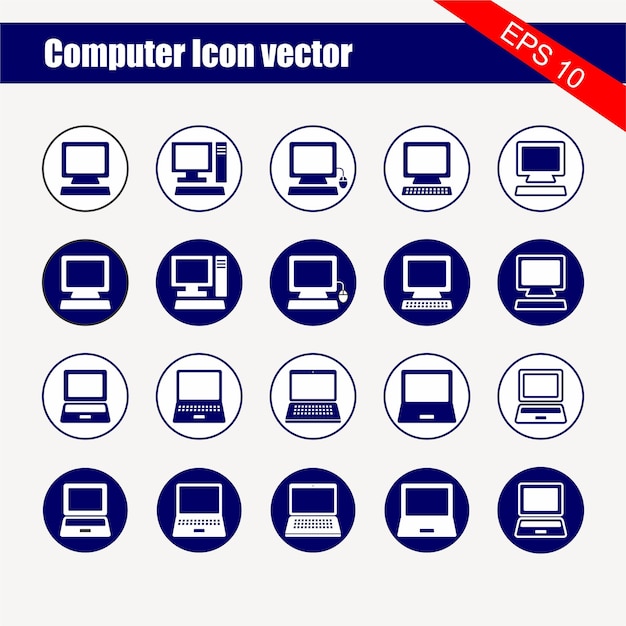 A set of icons with the words computer icon.