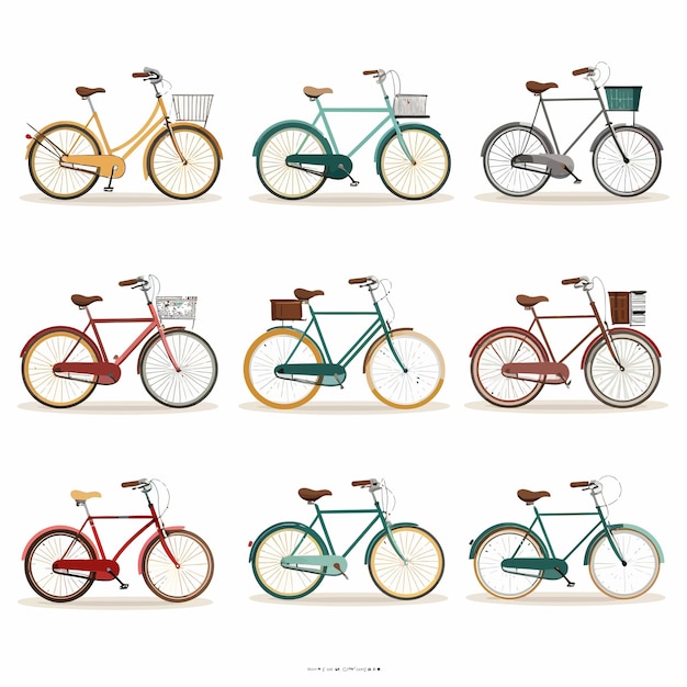 Vector set icoontjes voor fietsen