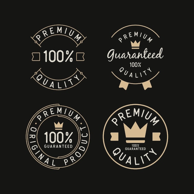 Set illustraties van premium logo stempel ontwerp