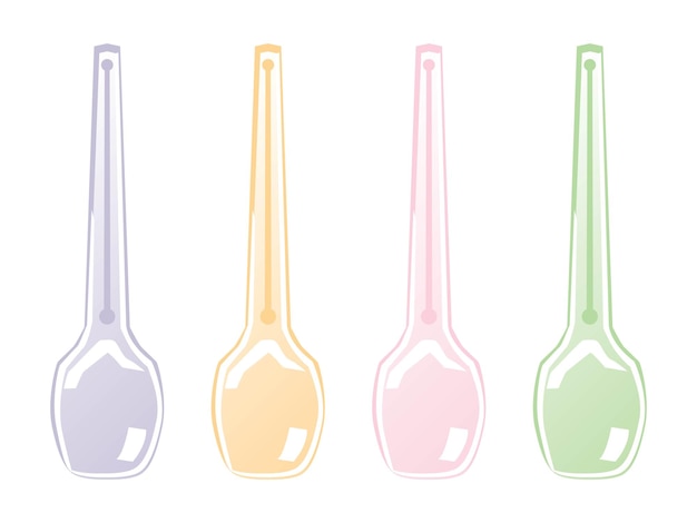 Set illustration of the colorful plastic spoon