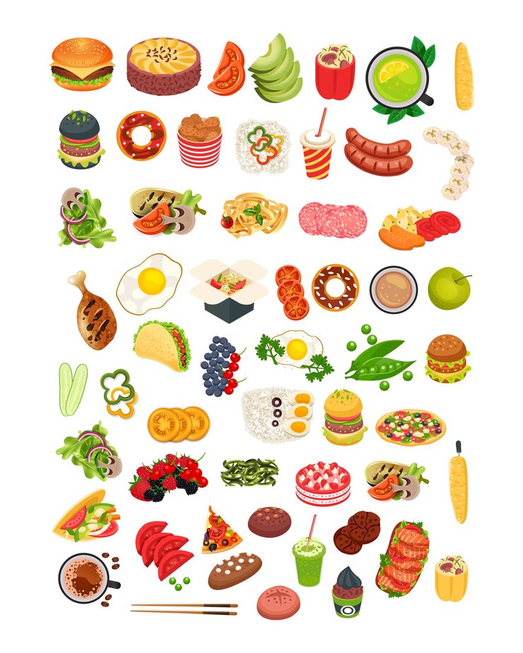 Vector 果物と野菜のデザインテンプレートのイラストを設定します。