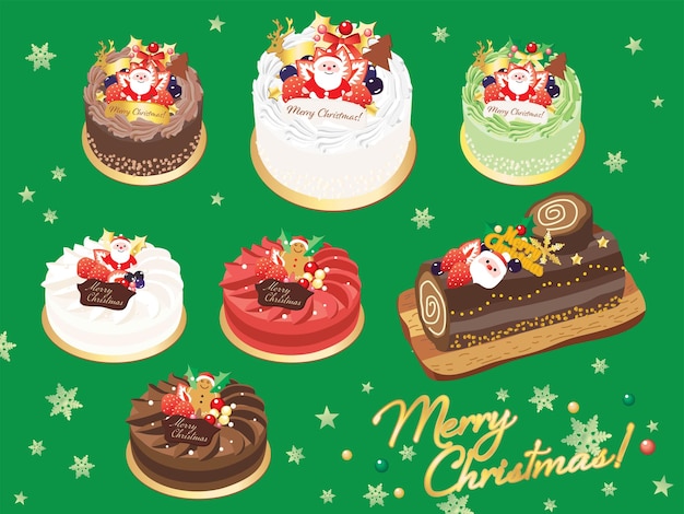 ベクトル クリスマスケーキのイラストを設定します