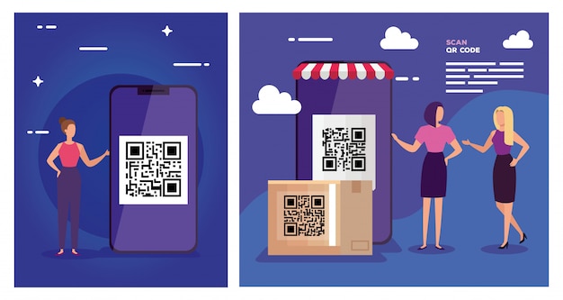 Impostare l'illustrazione del codice di scansione qr con caratteri