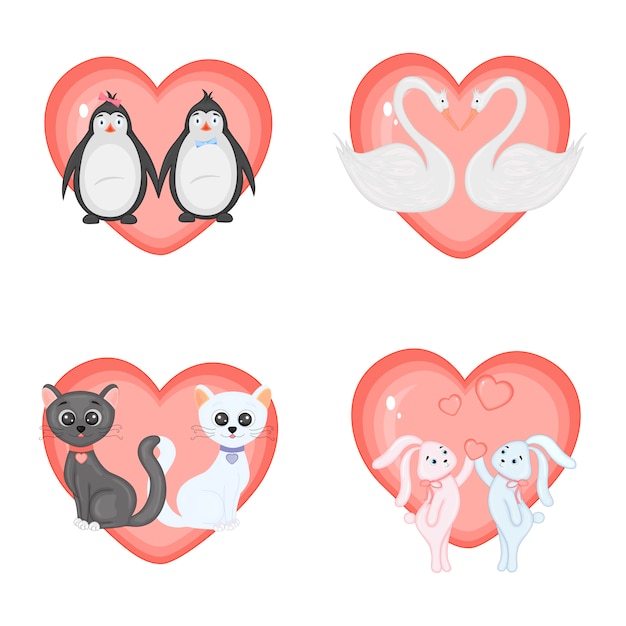 Set of illustration for valentine's day