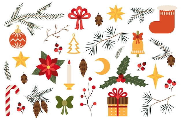 Set of illustrations for Christmas design