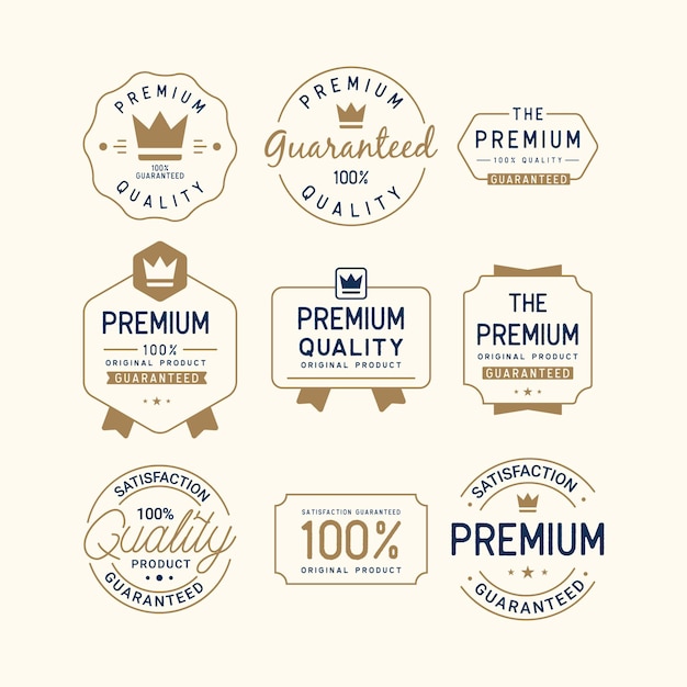 Vector set illustrations of premium logo stamp design