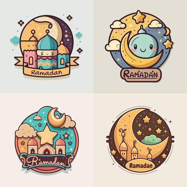 A set of illustrations for ramadan.
