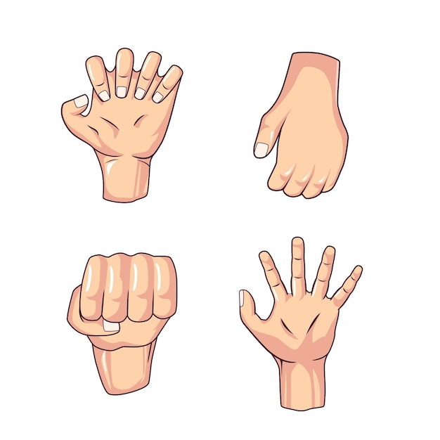 Vector set illustraton van hand