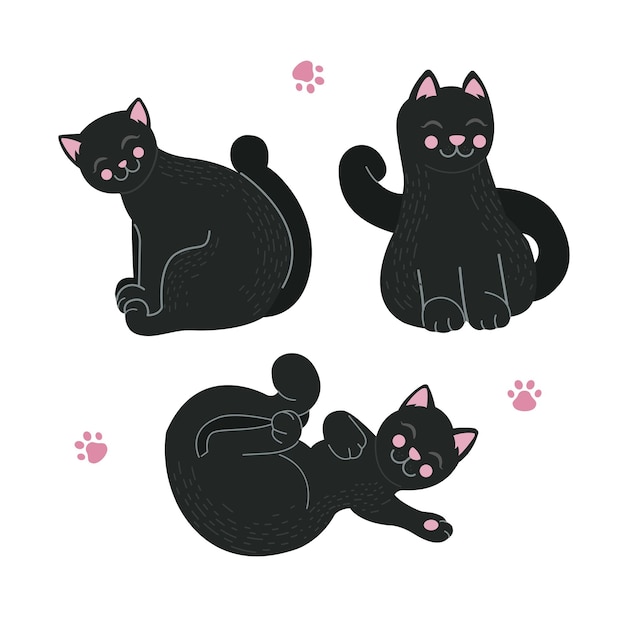 cat illustration vector in every pose sitting cat illustration paw cat  vector fit for childrens drawing book cute animal cute icon and cute  stickers paw sit sleep play cat set 5004104 Vector