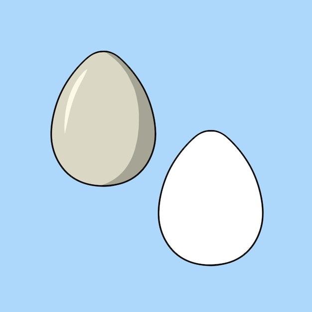 A set of images a simple chicken egg vector cartoon