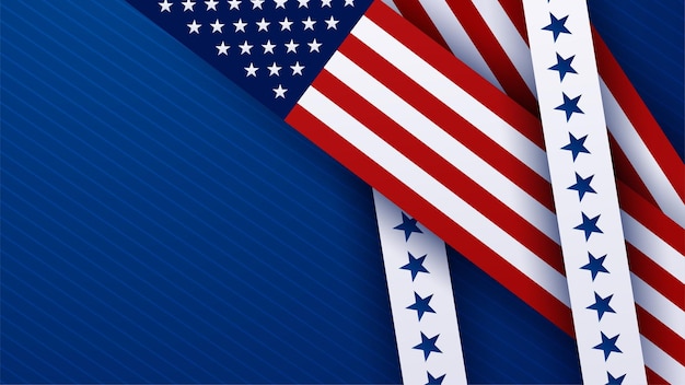 Набор Дня независимости с другим элементом американского красного и синего фона дизайна