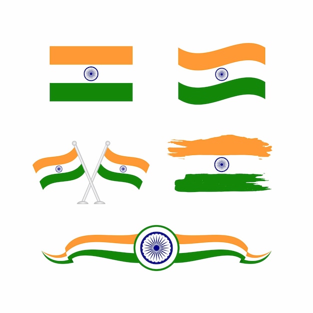 set of india flag element design