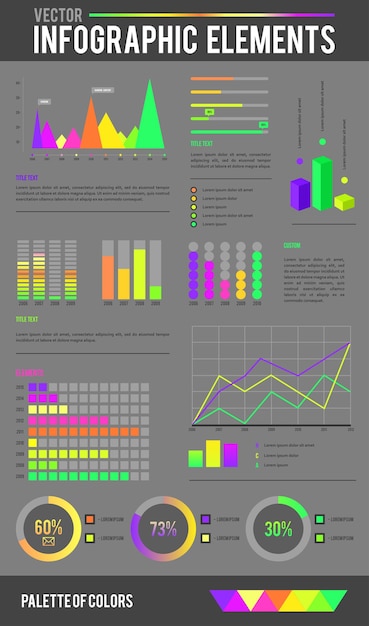 Vector set infographic elementen collectie. platte itdesign-stijl voor presentatie. vector illustratie