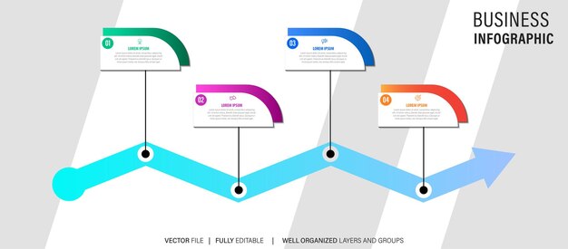 Set infographic elementen data visualisatie vector ontwerpsjabloon Kan worden gebruikt voor stappen optie