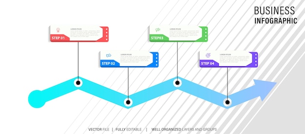 Vector set infographic elementen data visualisatie vector ontwerpsjabloon kan worden gebruikt voor stappen optie