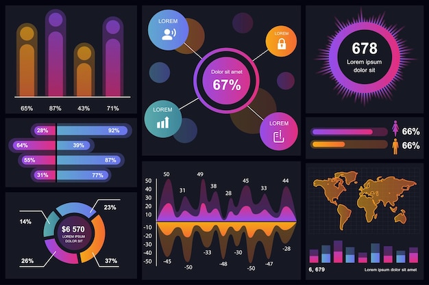 Set infographic elementen data visualisatie vector ontwerpsjabloon Kan worden gebruikt voor stappen opties bedrijfsproces werkstroom diagram stroomdiagram concept tijdlijn marketing pictogrammen info afbeeldingen