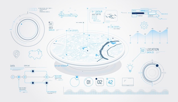 Insieme di elementi infografici sul monitoraggio del carico aereo