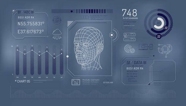 Set of infographic elements about data protection