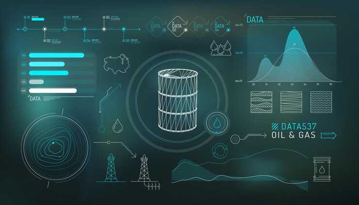 Vector set of infographic elements about oil exploration and production
