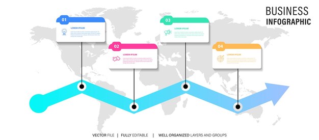 Vector set of infographic elements data visualization vector design template can be used for steps option