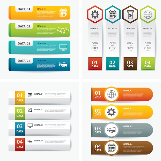 Set infographic sjablonen