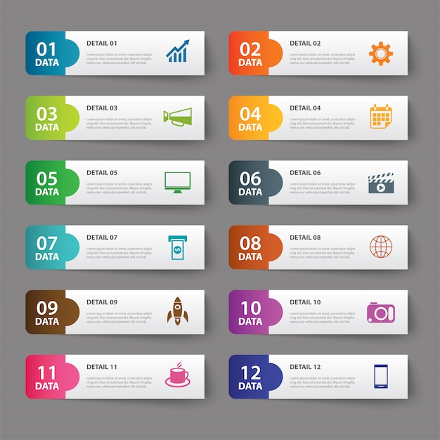 Set infographic sjablonen