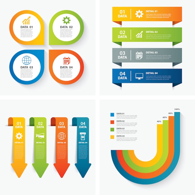 Set infographic sjablonen