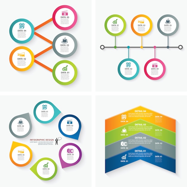 Set infographic sjablonen