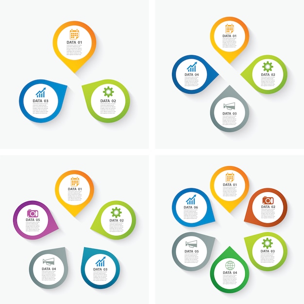 Set infographic sjablonen