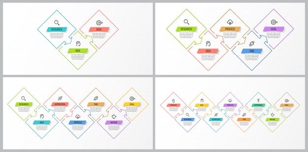 Set di modello di infografica