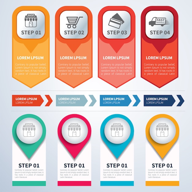 Infographic 템플릿 플랫 세트