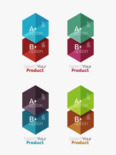Vettore set di modelli di infografica con testo e opzioni